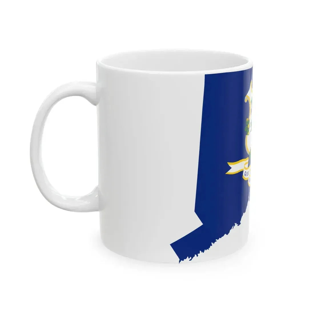 Flag-map of Connecticut (United States) White Coffee Mug - Go Mug Yourself