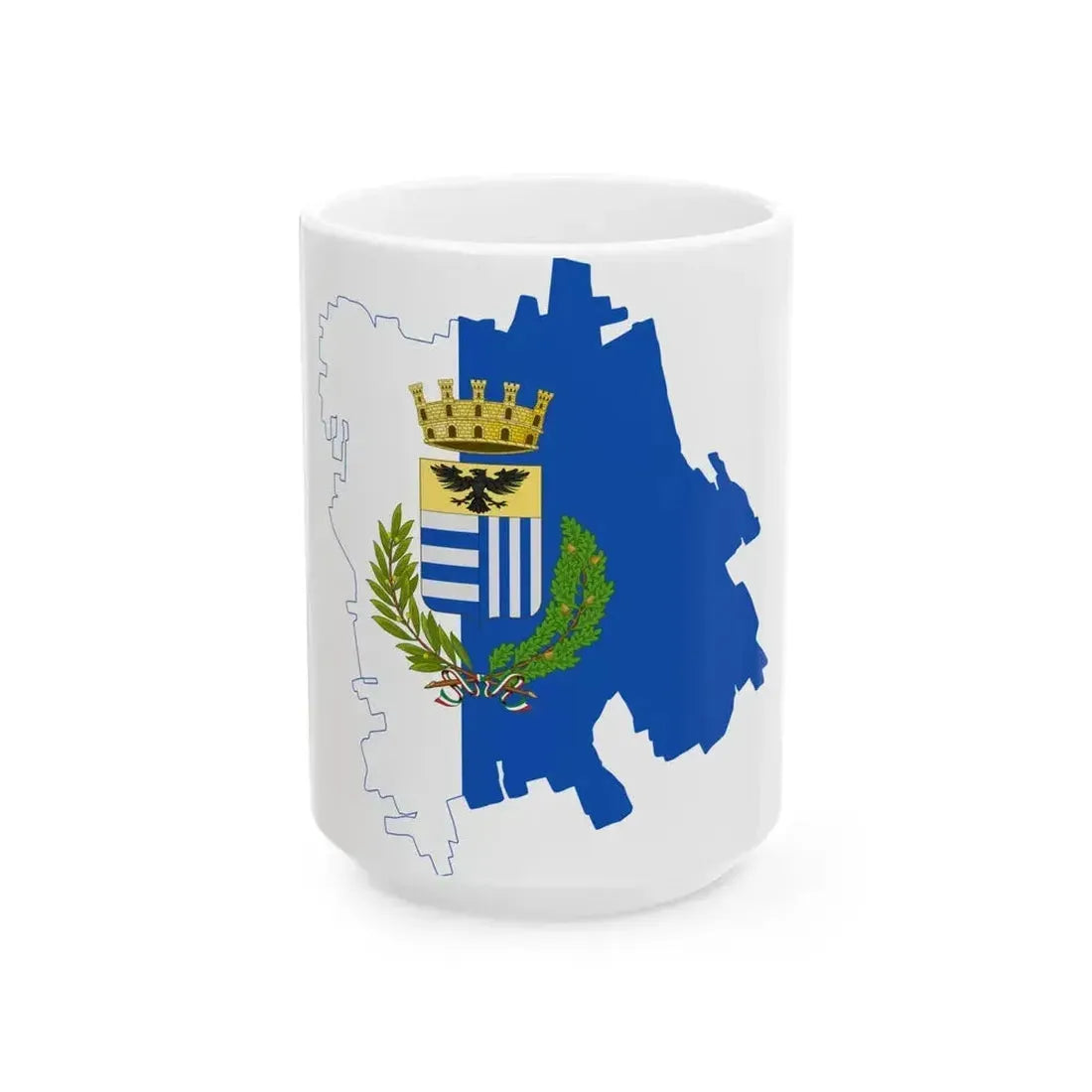 Flag map of Corbetta (Italy) White Coffee Mug 15oz - Go Mug Yourself