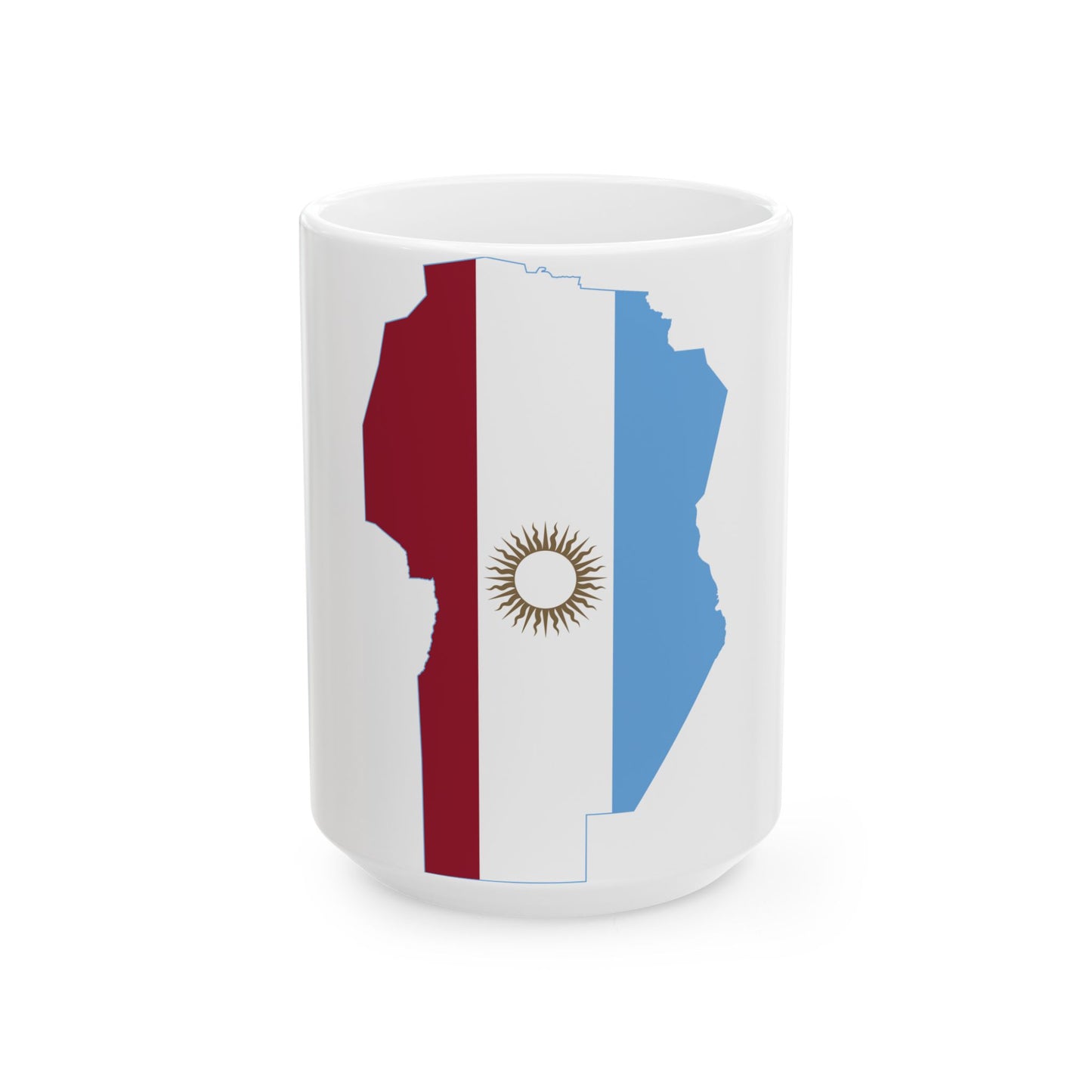 Flag-map of Cordoba Province Argentina (Argentina) White Coffee Mug-15oz-Go Mug Yourself