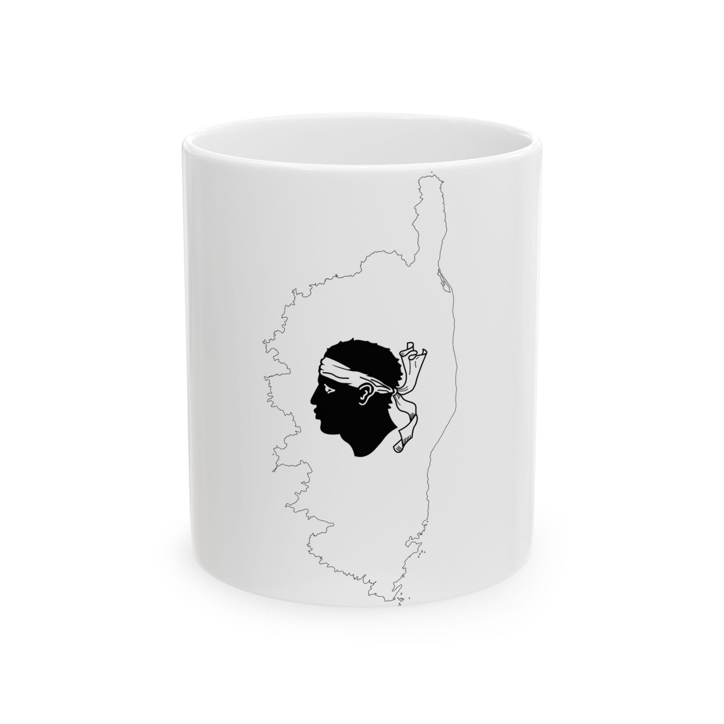 Flag-map of Corsica (France) White Coffee Mug-11oz-Go Mug Yourself