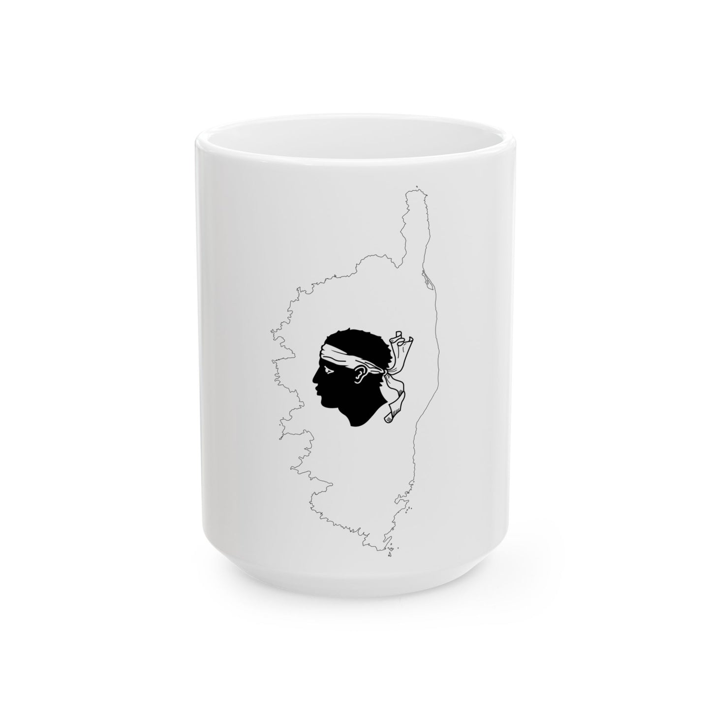 Flag-map of Corsica (France) White Coffee Mug-15oz-Go Mug Yourself