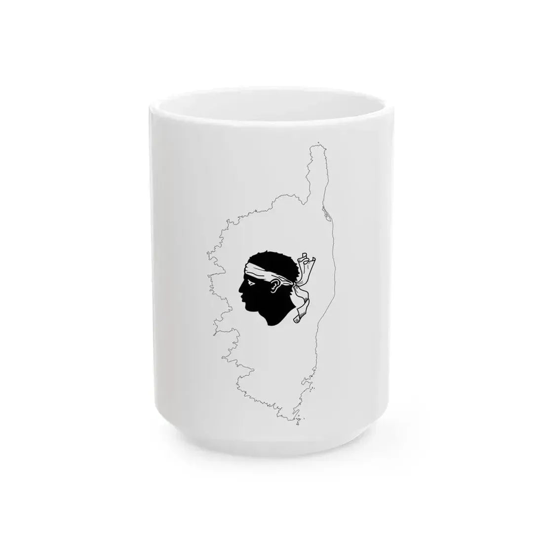 Flag-map of Corsica (France) White Coffee Mug 15oz - Go Mug Yourself