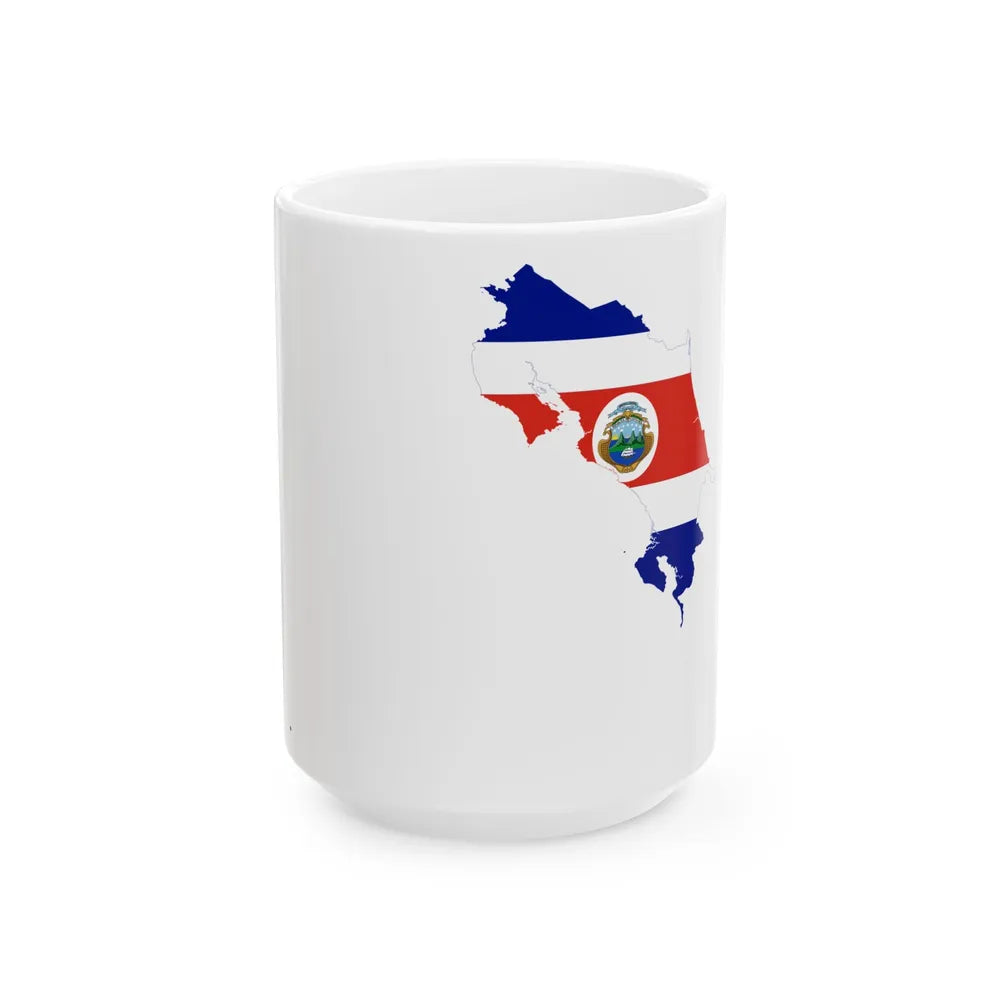 Flag-Map Of Costa Rica (Costa Rica) White Coffee Mug 15oz - Go Mug Yourself