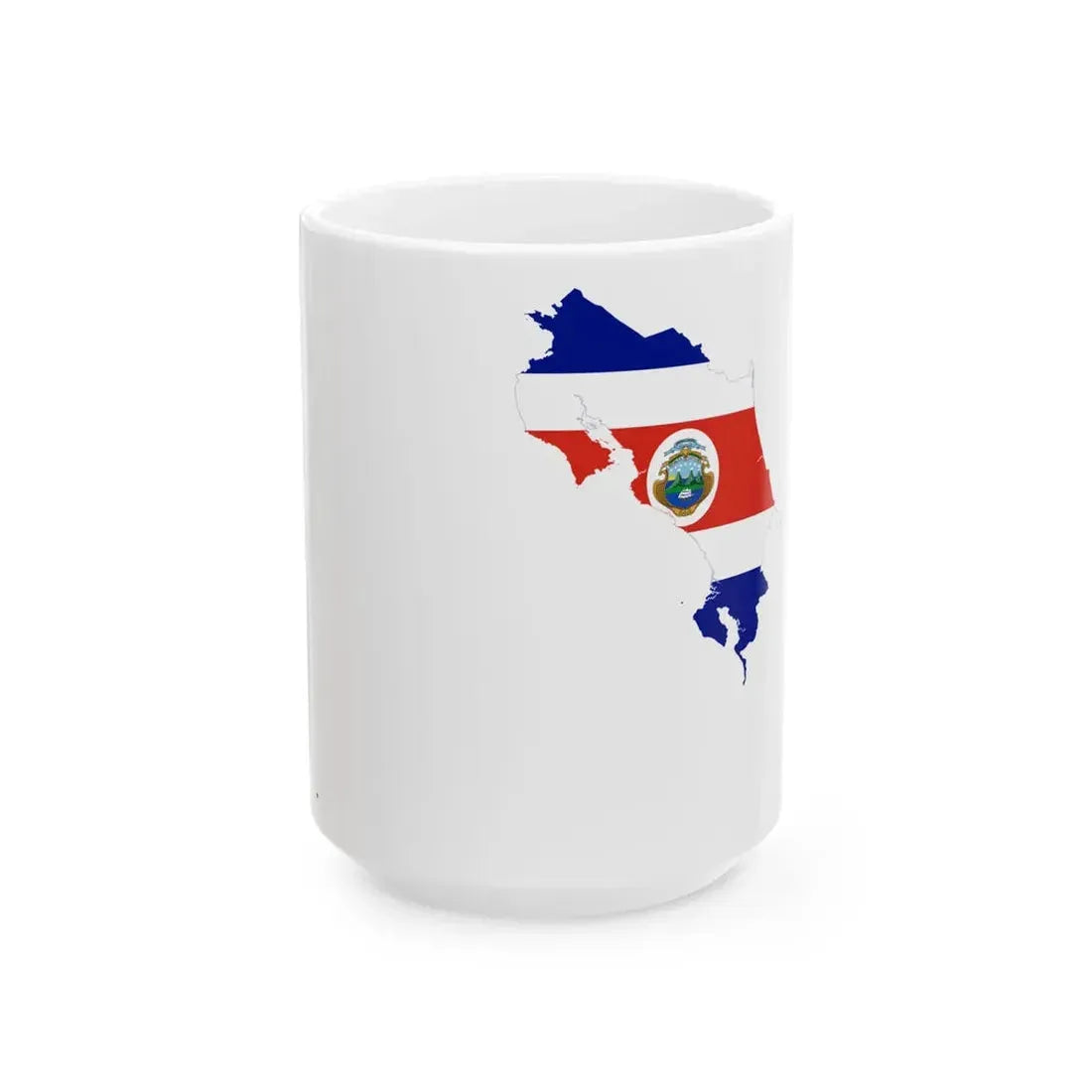 Flag-Map Of Costa Rica (Costa Rica) White Coffee Mug 15oz - Go Mug Yourself