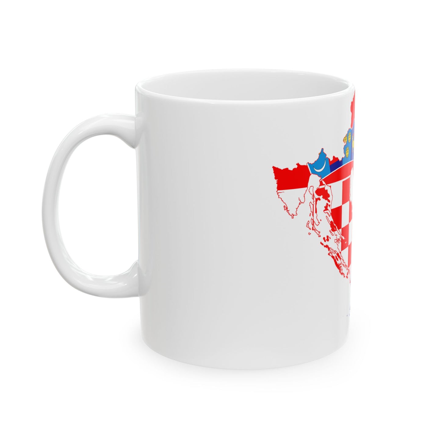 Flag map of Croatia (Croatia) White Coffee Mug-Go Mug Yourself