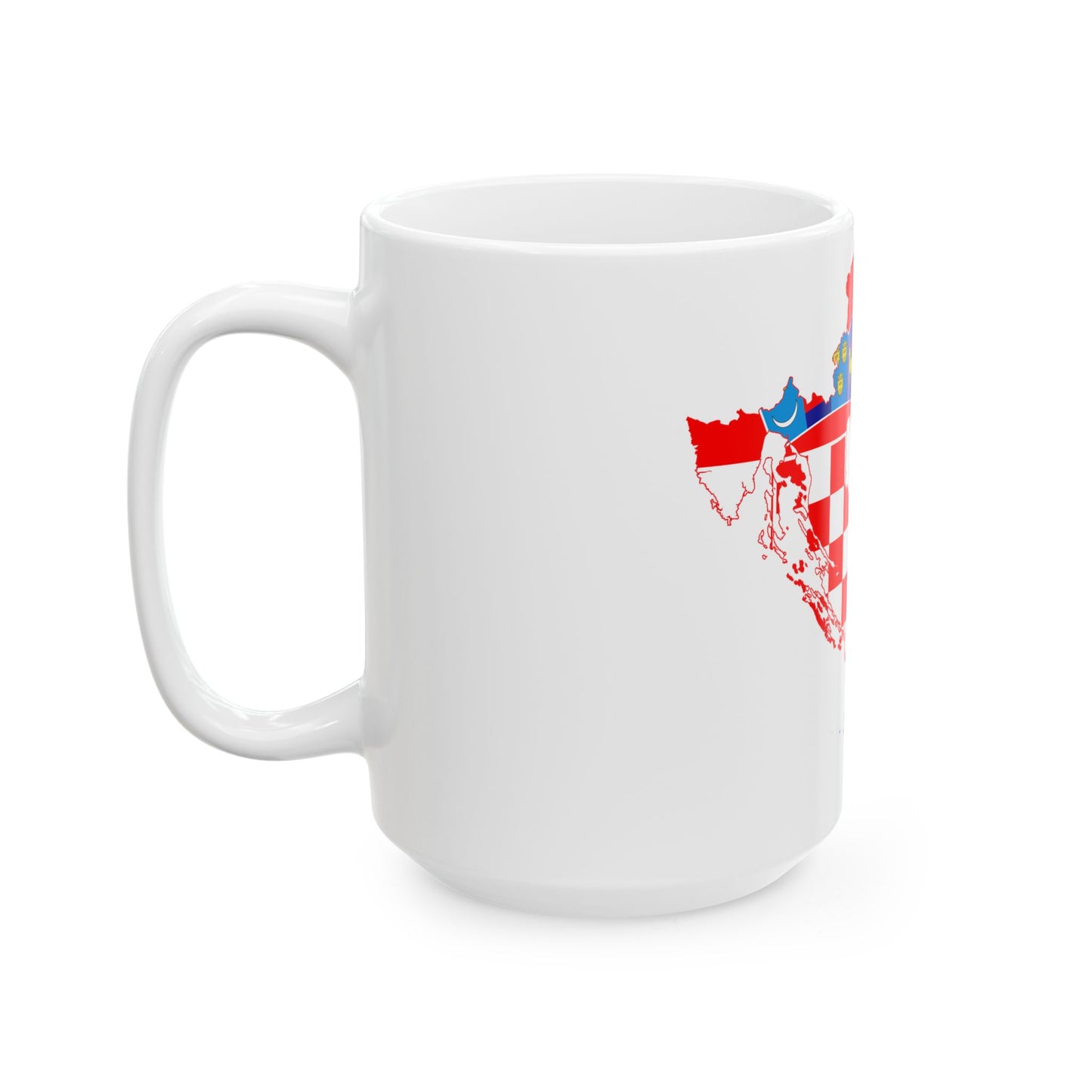 Flag map of Croatia (Croatia) White Coffee Mug-Go Mug Yourself