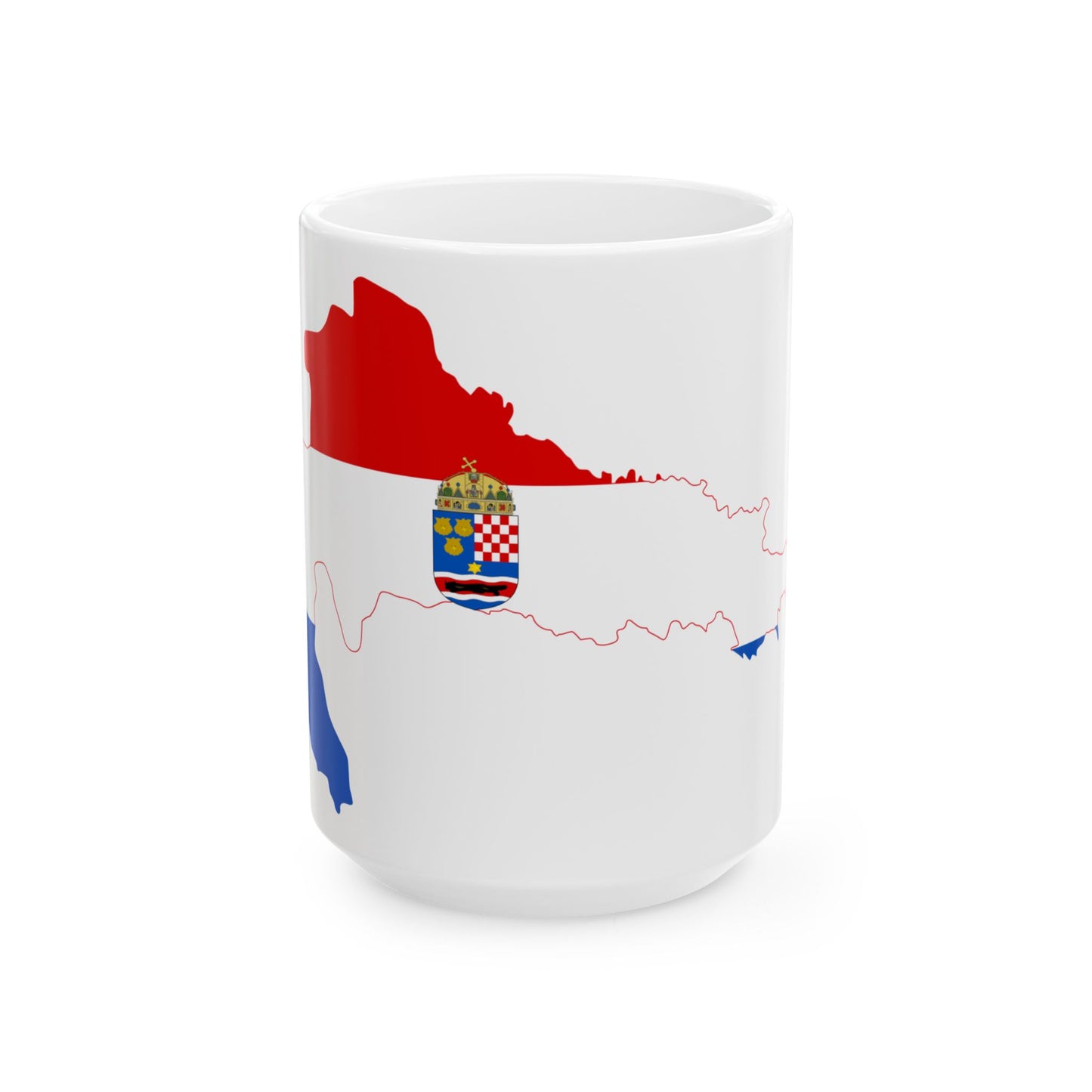Flag-map of Croatia-Slavonia (Croatia) White Coffee Mug-15oz-Go Mug Yourself
