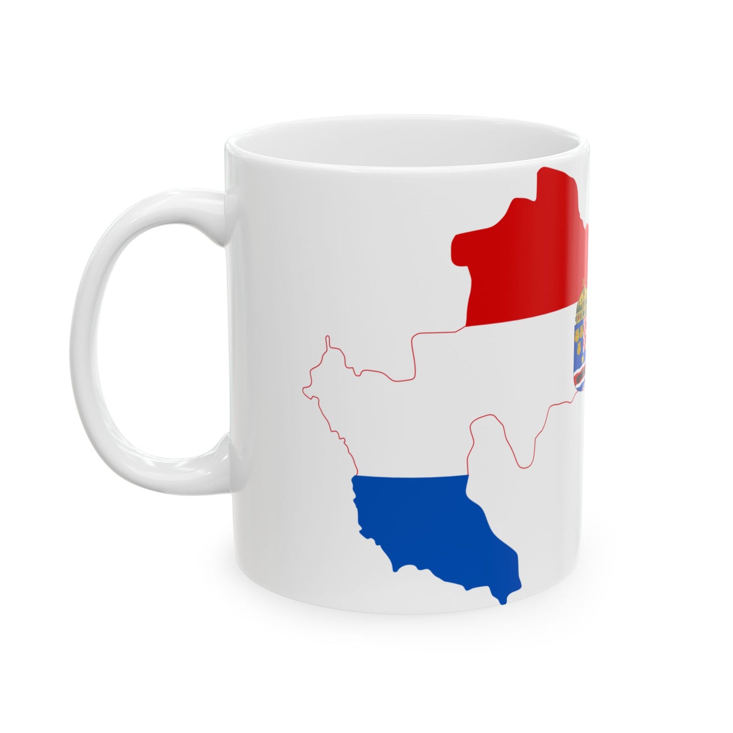 Flag-map of Croatia-Slavonia (Croatia) White Coffee Mug-Go Mug Yourself