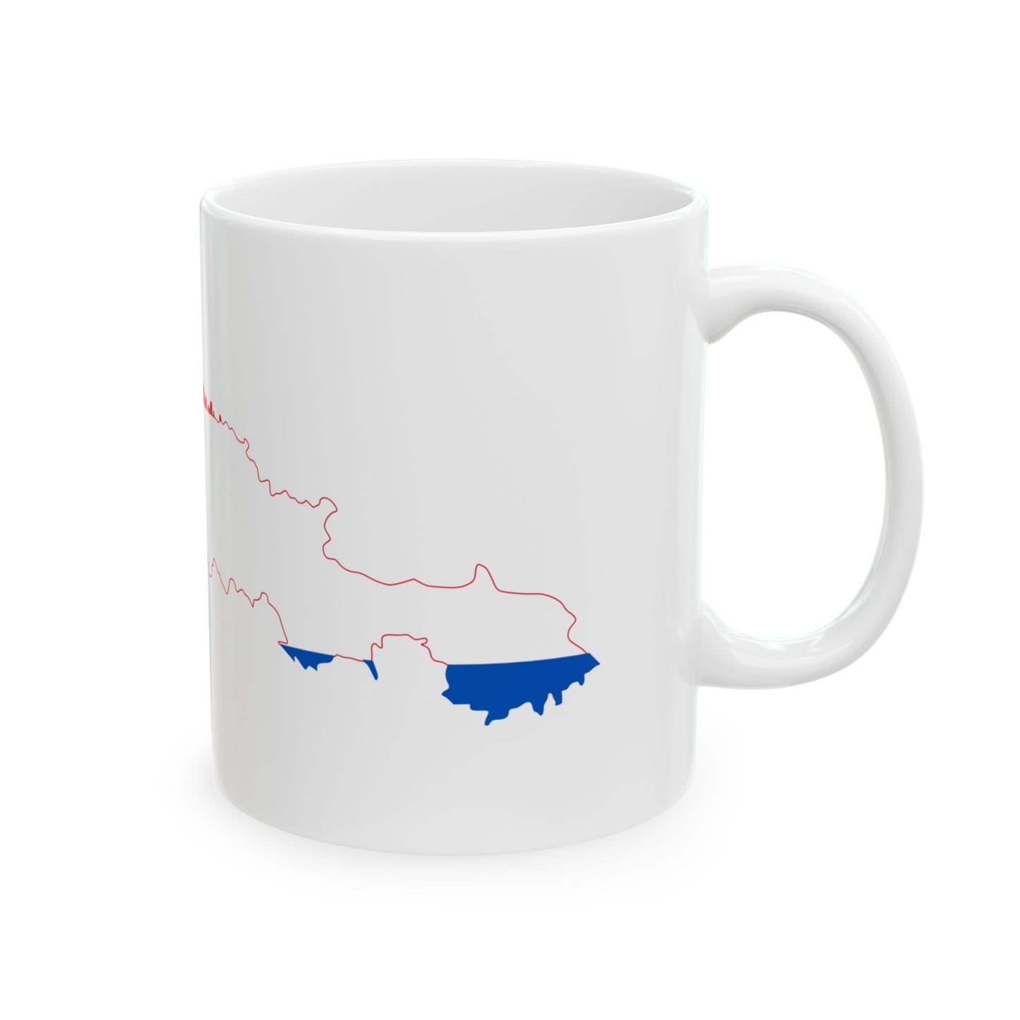 Flag-map of Croatia-Slavonia (Croatia) White Coffee Mug-Go Mug Yourself