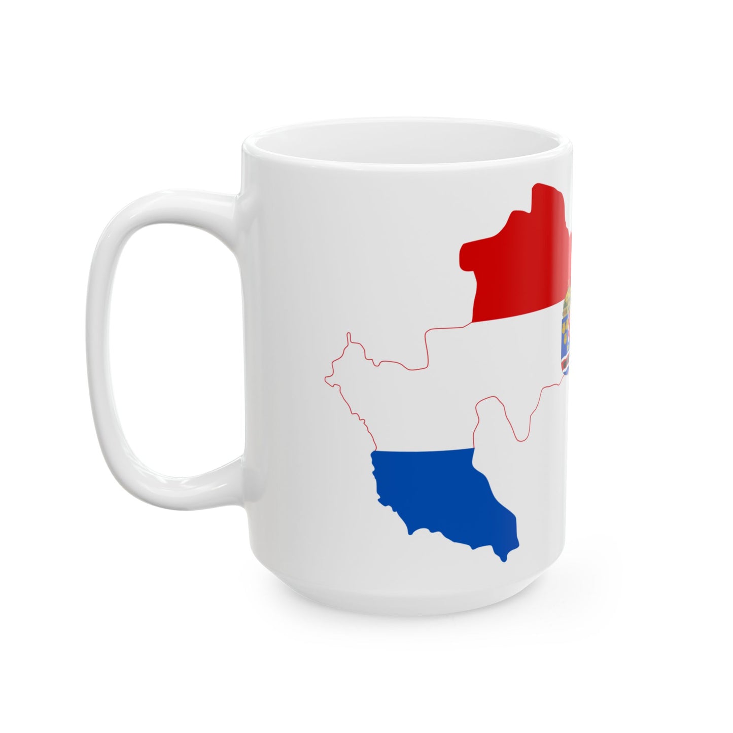 Flag-map of Croatia-Slavonia (Croatia) White Coffee Mug-Go Mug Yourself