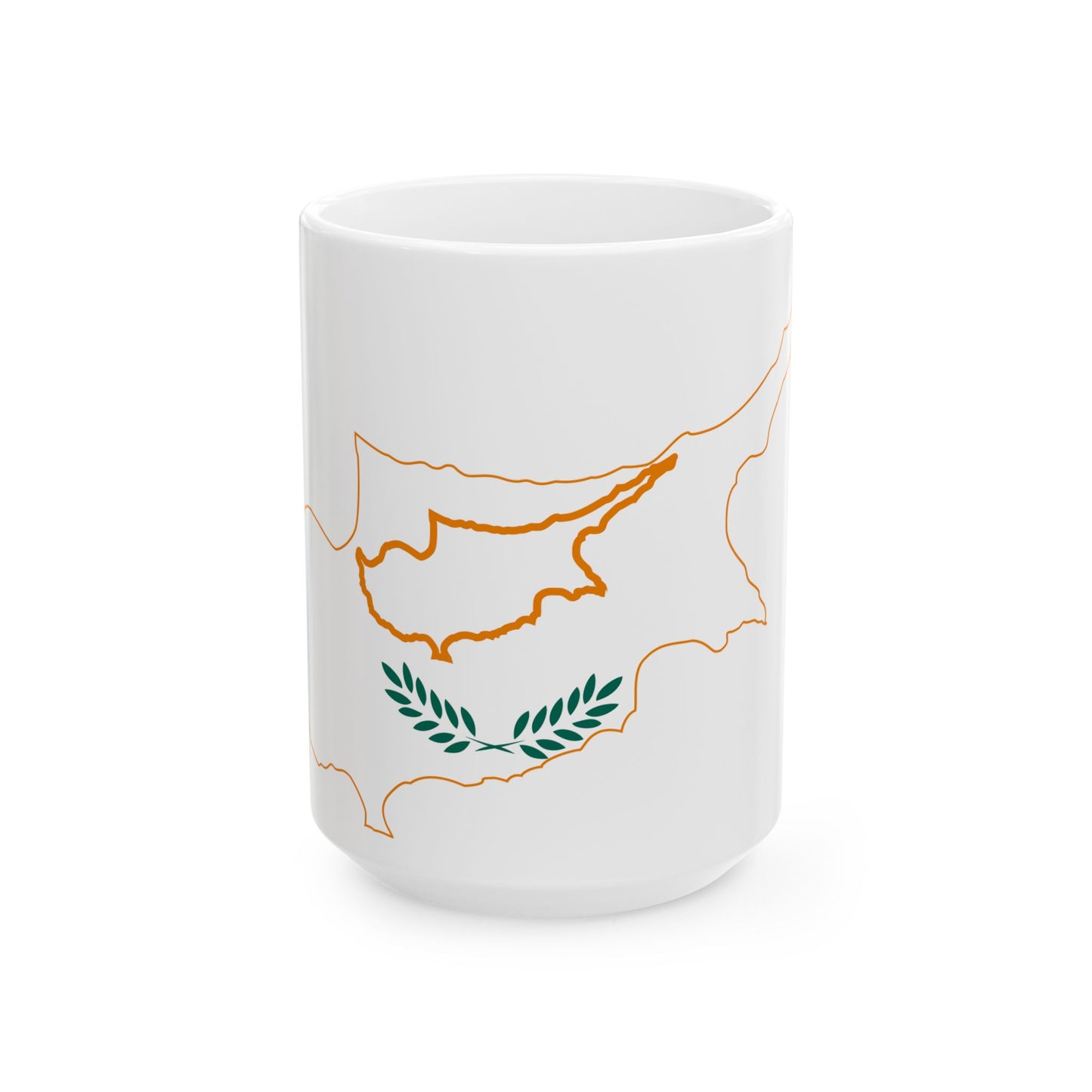 Flag-map of Cyprus 1960 (Cyprus) White Coffee Mug-15oz-Go Mug Yourself