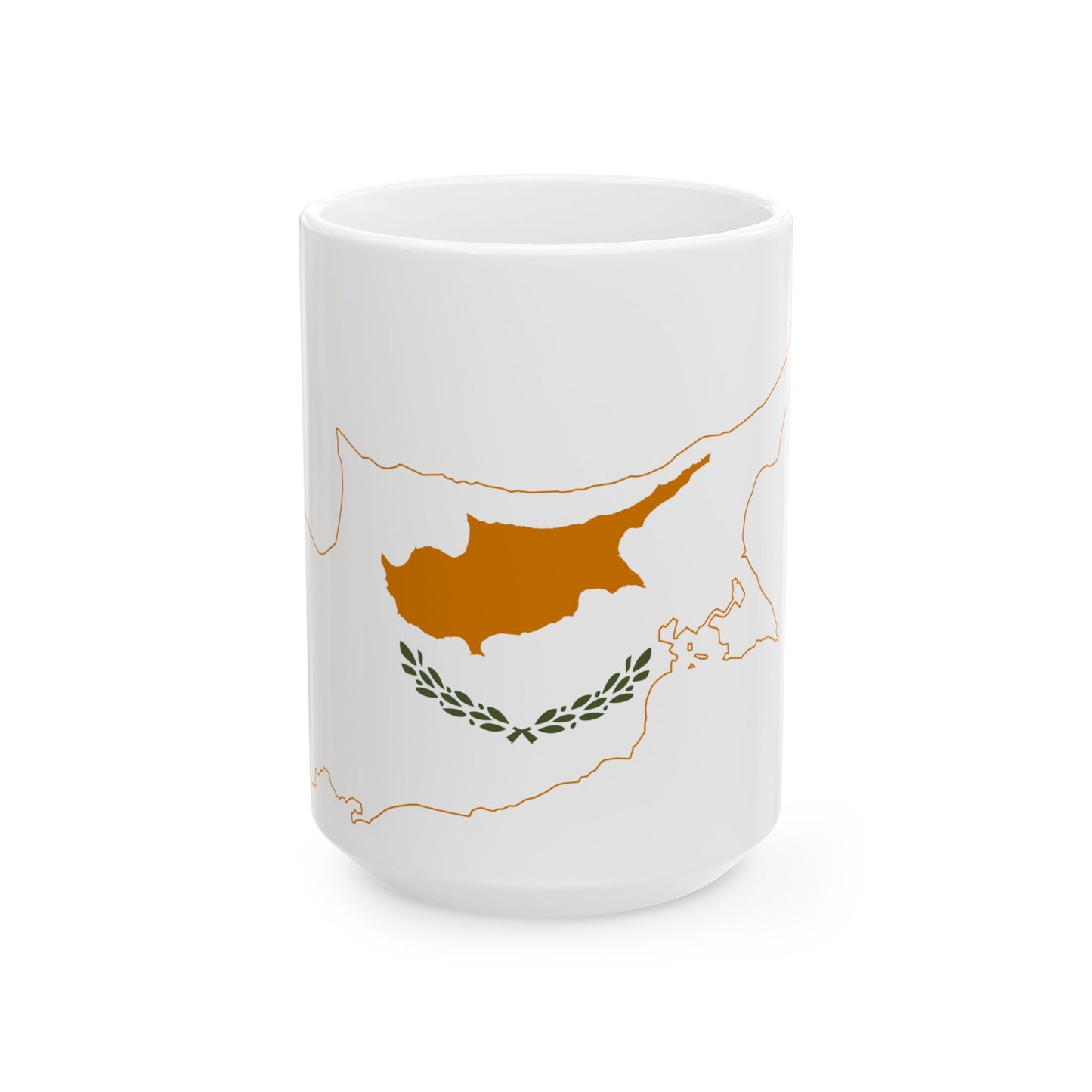 Flag-map of Cyprus (Cyprus) White Coffee Mug-15oz-Go Mug Yourself