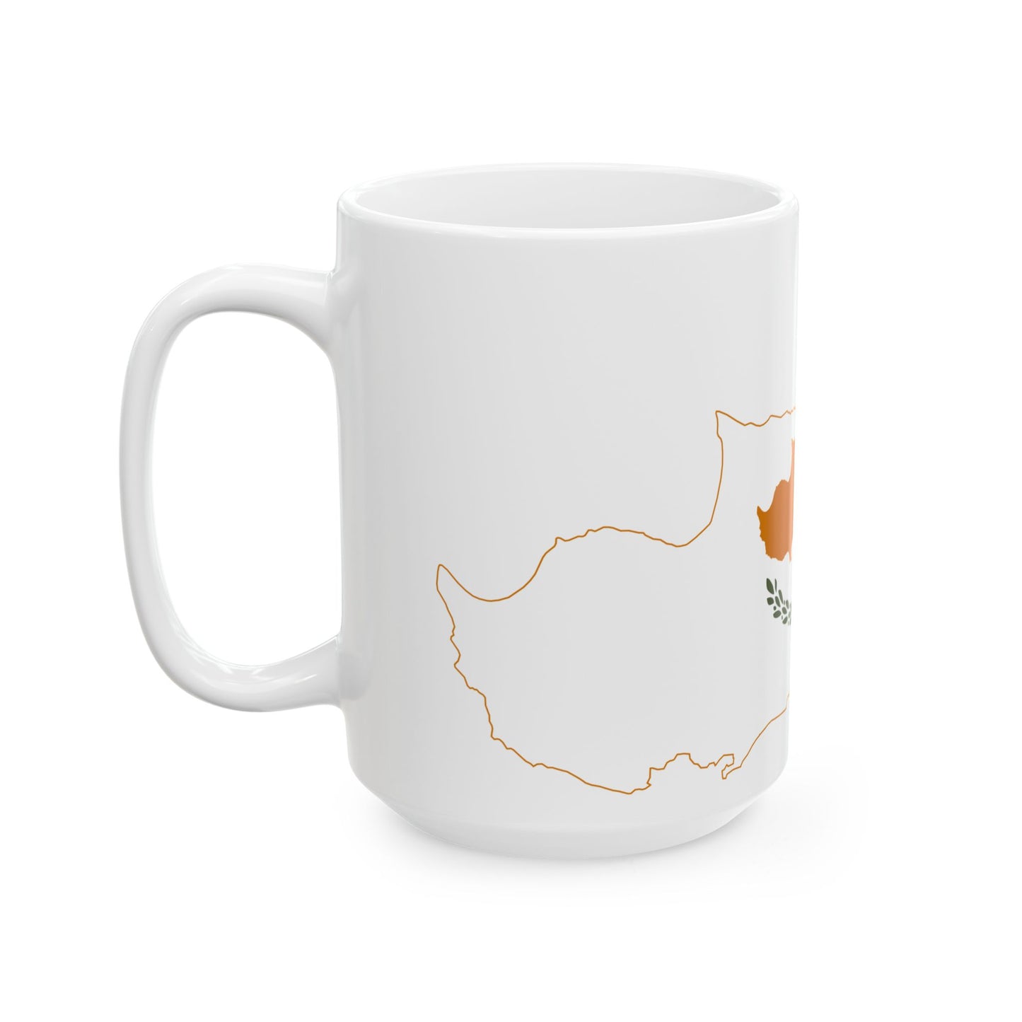 Flag-map of Cyprus (Cyprus) White Coffee Mug-Go Mug Yourself