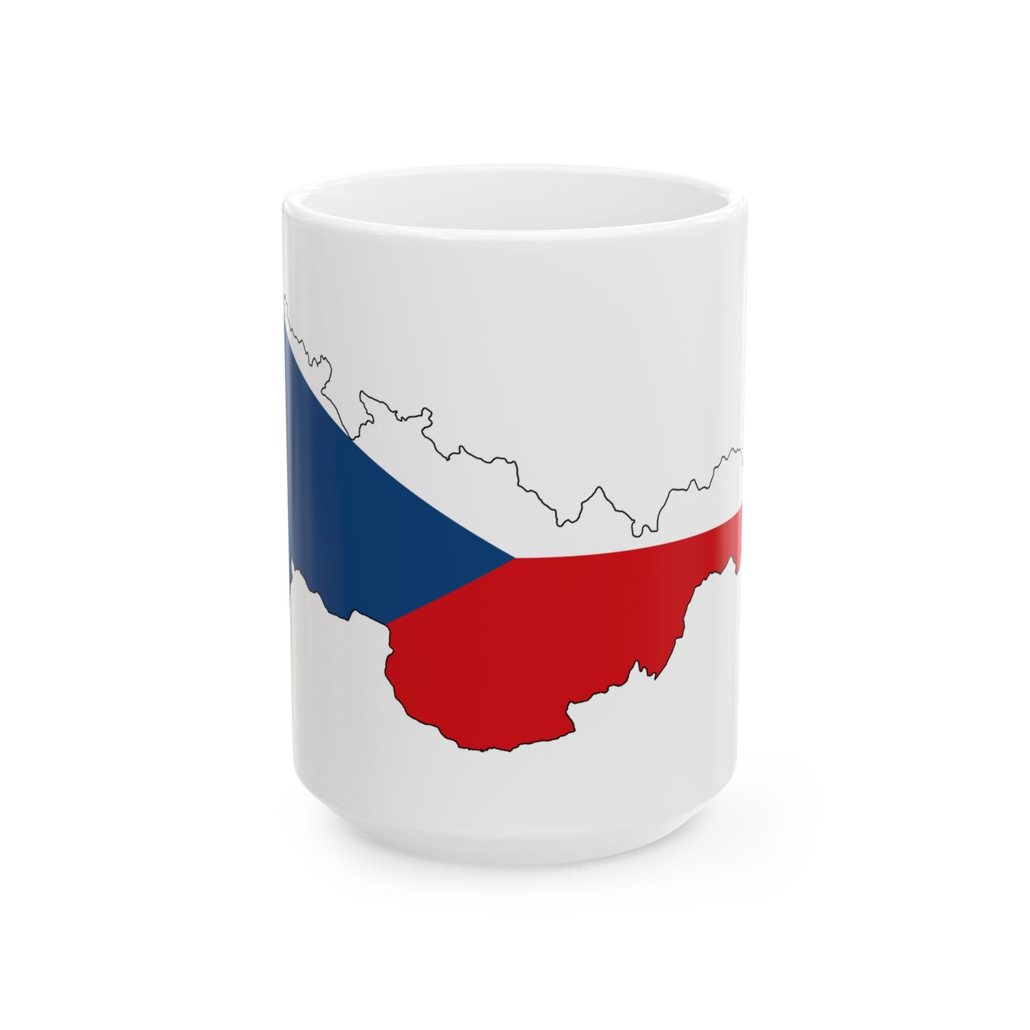Flag map of Czechoslovakia 1918-1938 (Czech Republic) White Coffee Mug-15oz-Go Mug Yourself