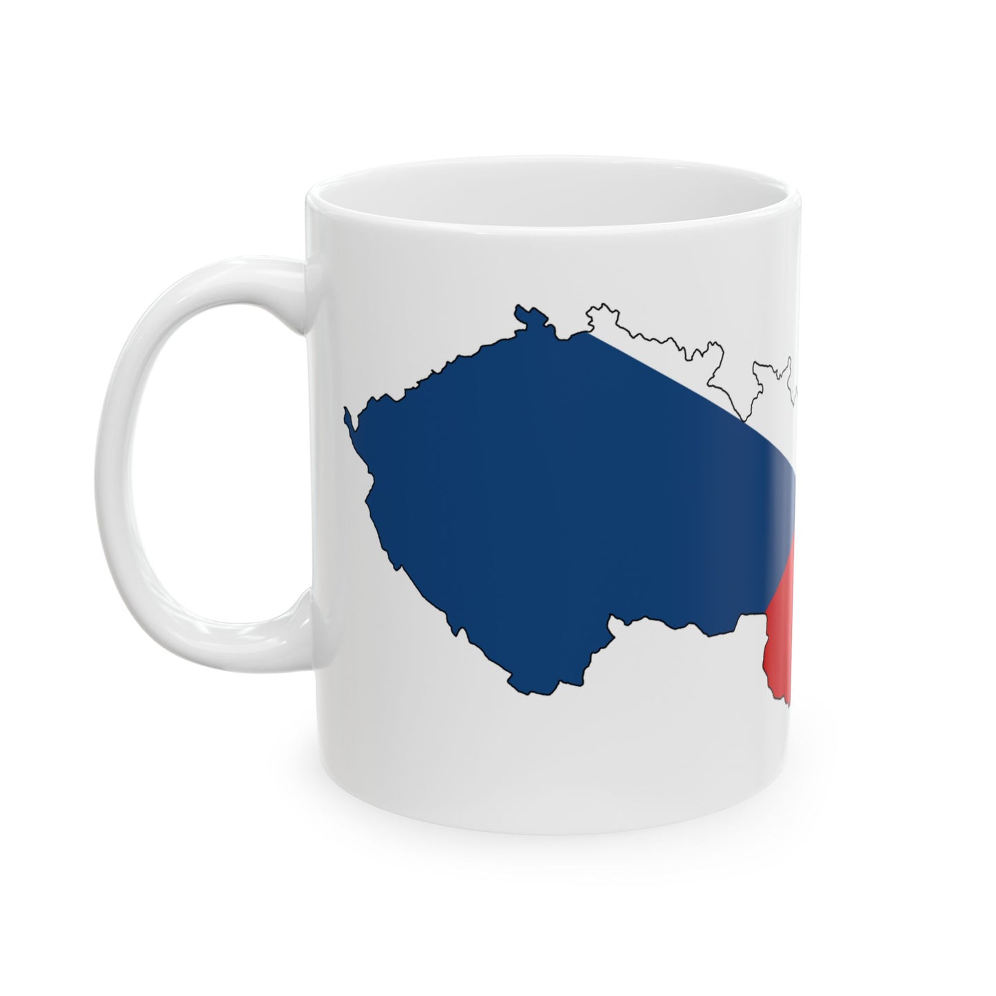 Flag map of Czechoslovakia 1918-1938 (Czech Republic) White Coffee Mug-Go Mug Yourself
