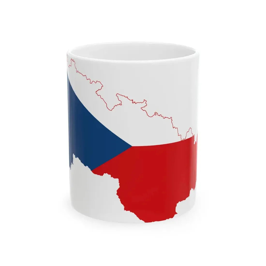 Flag-map of Czechoslovakia (Czech Republic) White Coffee Mug 11oz - Go Mug Yourself