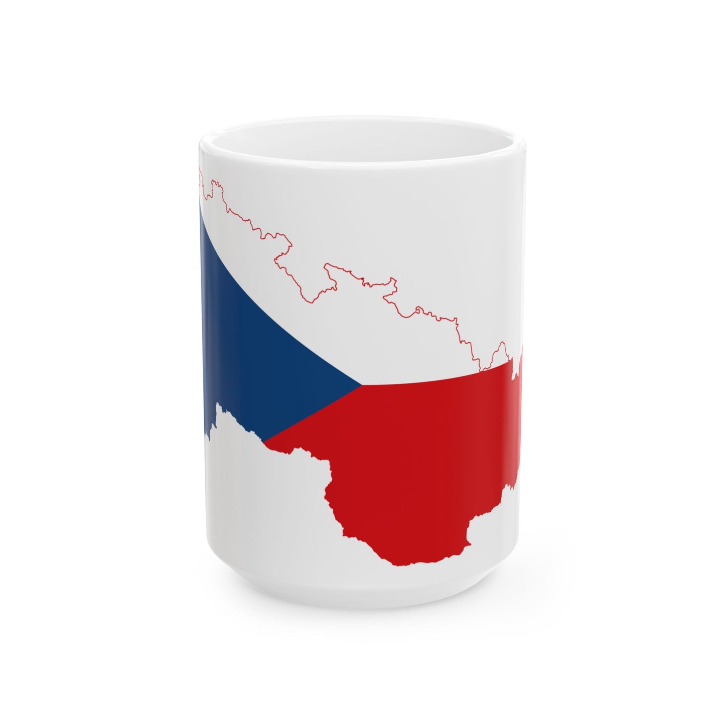 Flag-map of Czechoslovakia (Czech Republic) White Coffee Mug-15oz-Go Mug Yourself