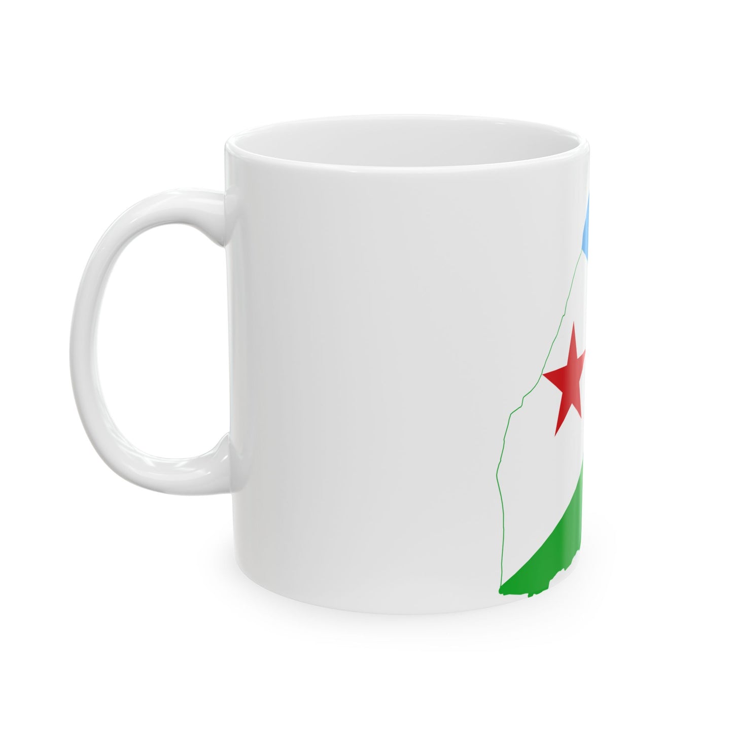 Flag map of Djibouti (Djibouti) White Coffee Mug-Go Mug Yourself
