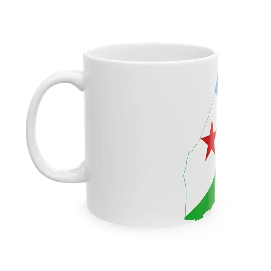 Flag map of Djibouti (Djibouti) White Coffee Mug - Go Mug Yourself