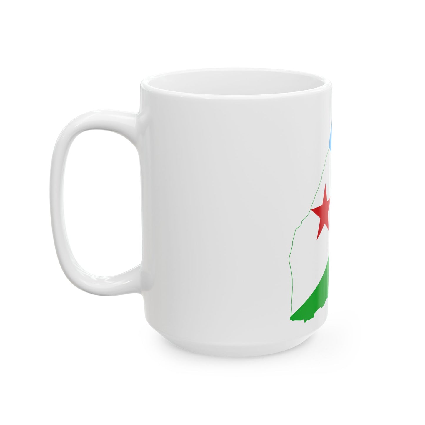Flag map of Djibouti (Djibouti) White Coffee Mug-Go Mug Yourself