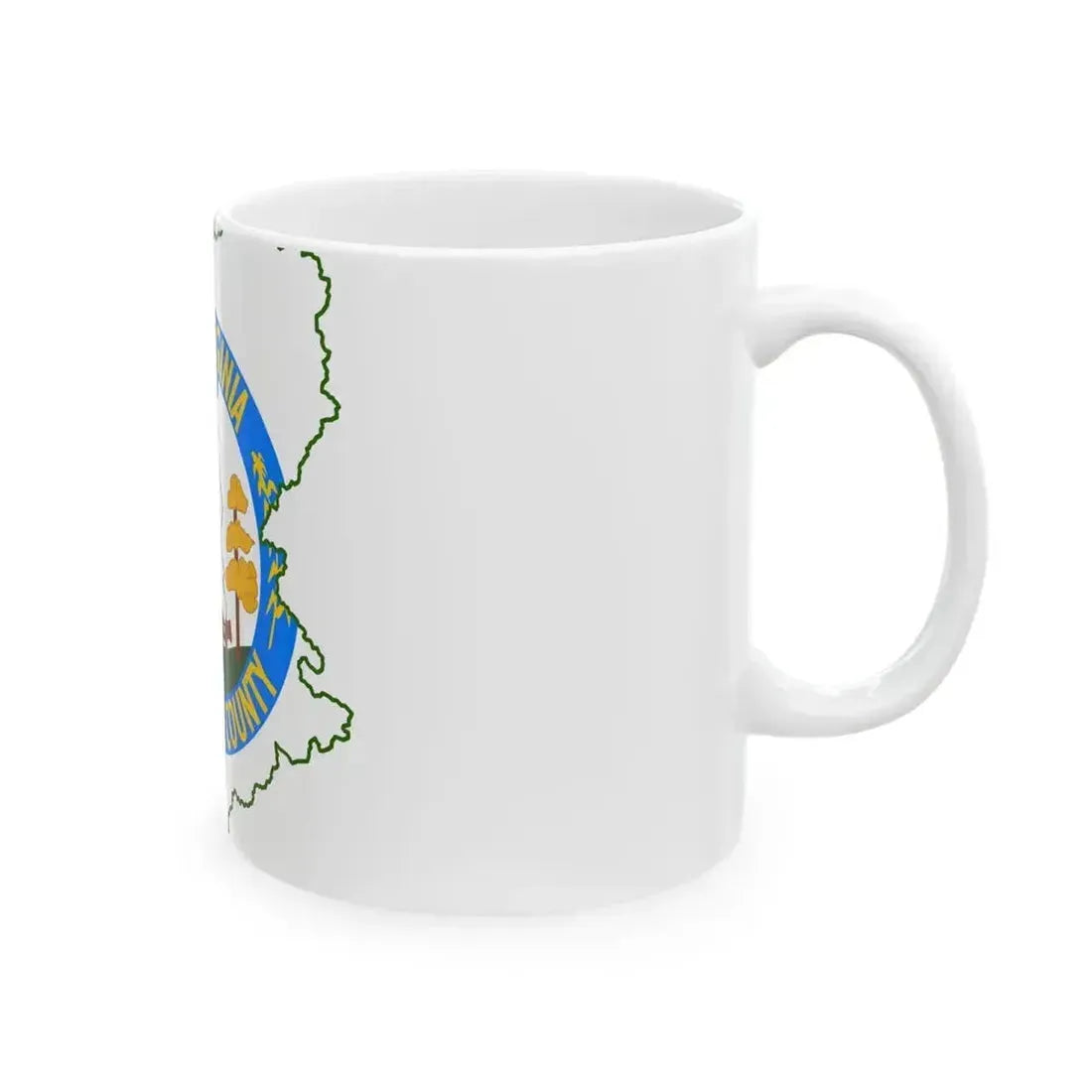 Flag map of Doddridge County West Virginia (United States) White Coffee Mug - Go Mug Yourself