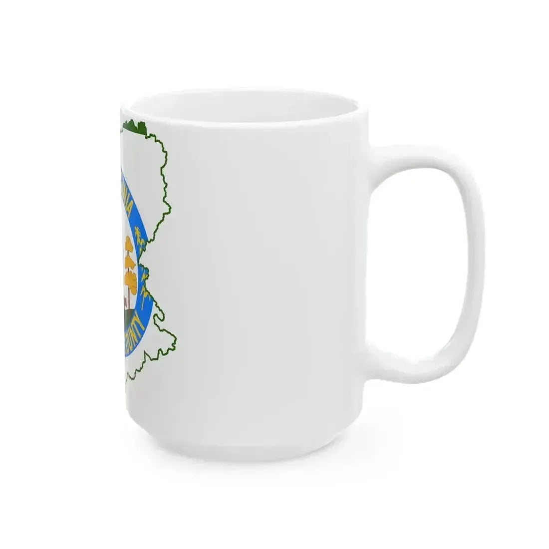 Flag map of Doddridge County West Virginia (United States) White Coffee Mug - Go Mug Yourself