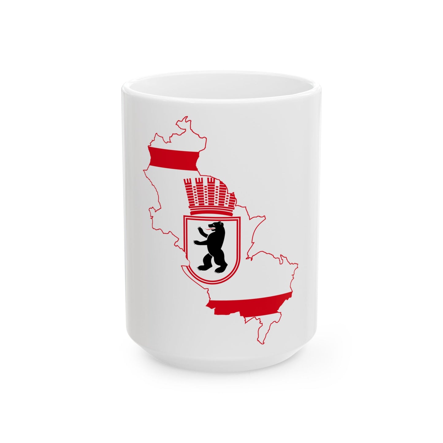 Flag map of East Berlin 1949-1990 (Germany) White Coffee Mug-15oz-Go Mug Yourself