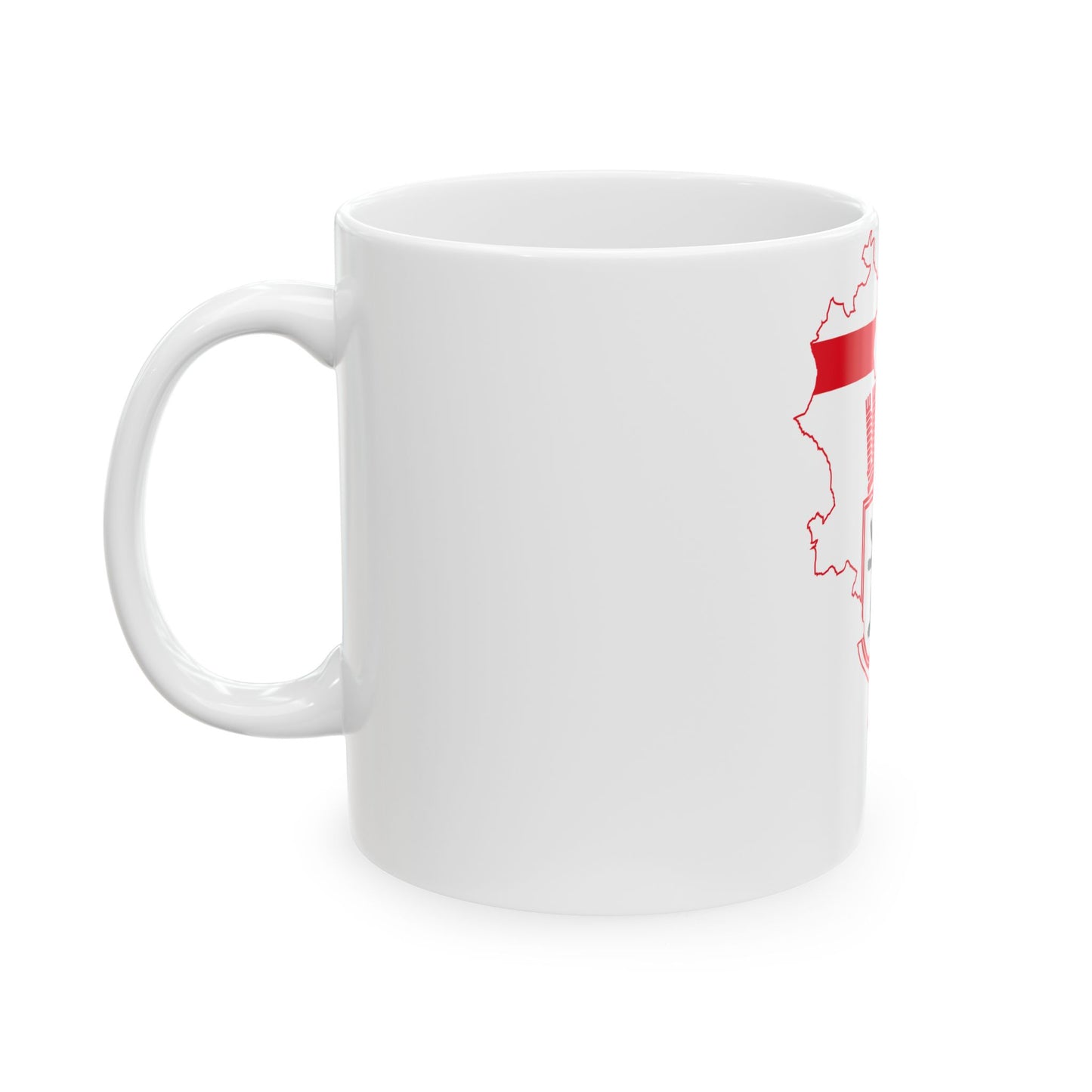 Flag map of East Berlin 1949-1990 (Germany) White Coffee Mug-Go Mug Yourself