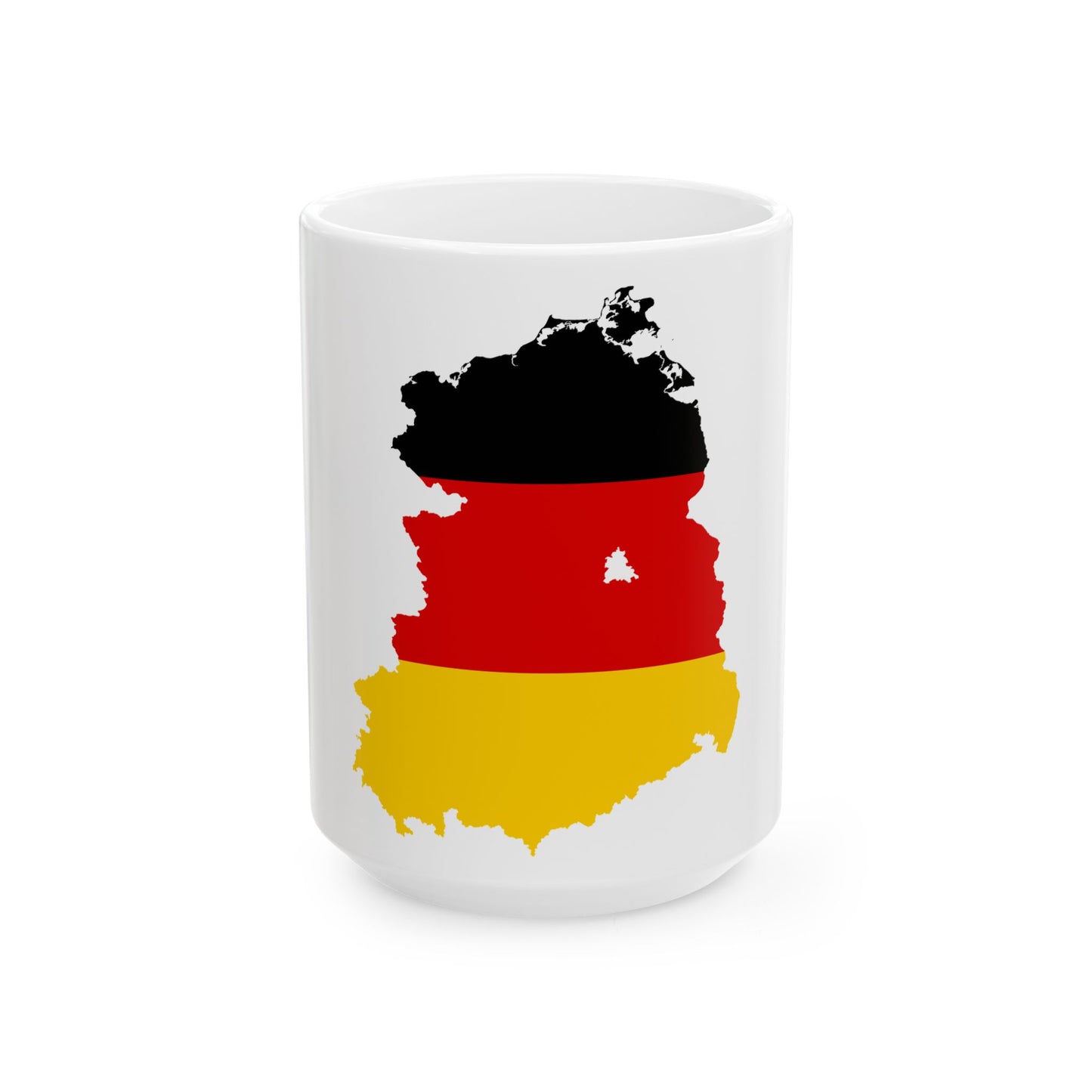 Flag map of East Germany 1949-1959 (Germany) White Coffee Mug-15oz-Go Mug Yourself