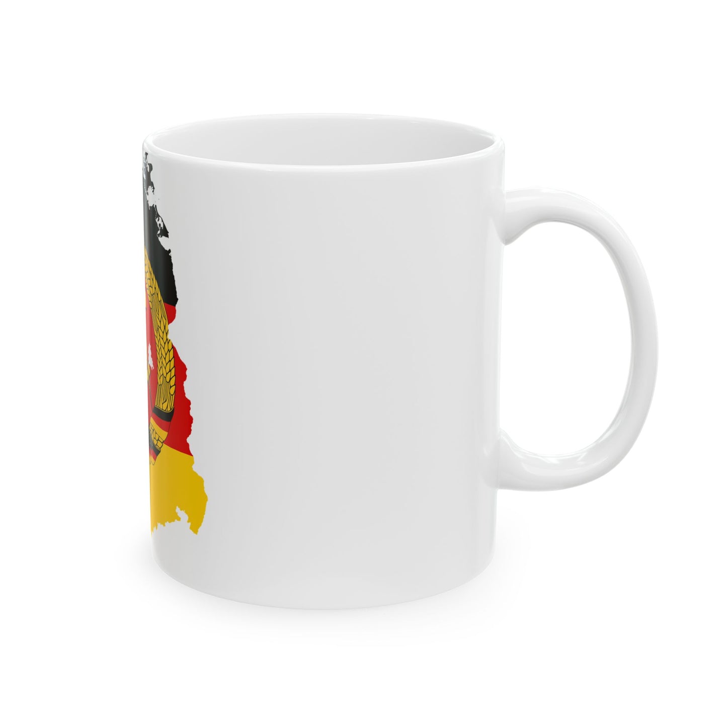 Flag map of East Germany 1959-1990 (Germany) White Coffee Mug-Go Mug Yourself