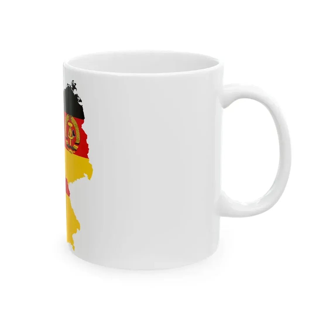 Flag-map of East West Germany (Germany) White Coffee Mug - Go Mug Yourself