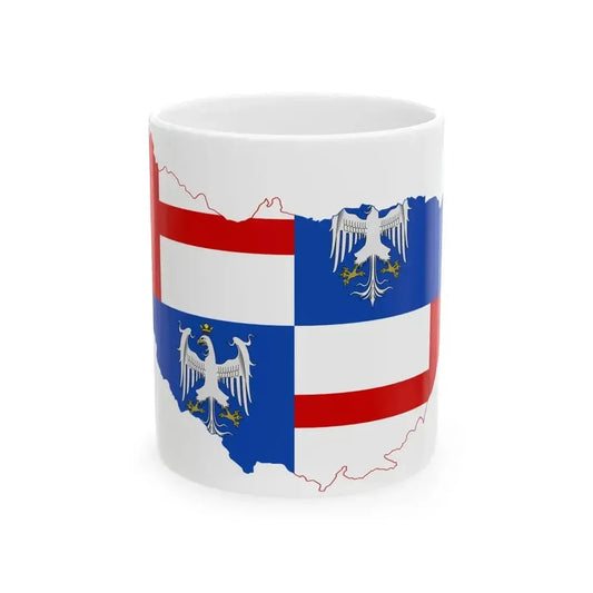 Flag map of Emilia (Italy) White Coffee Mug 11oz - Go Mug Yourself