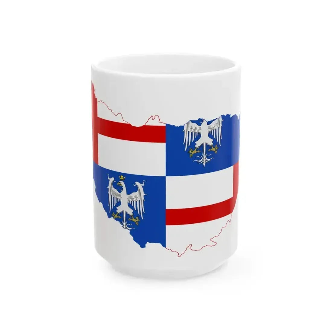 Flag map of Emilia (Italy) White Coffee Mug 15oz - Go Mug Yourself