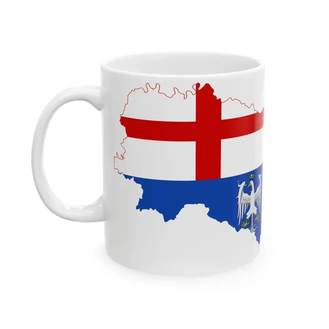Flag map of Emilia (Italy) White Coffee Mug - Go Mug Yourself