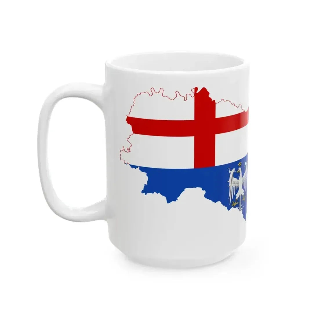 Flag map of Emilia (Italy) White Coffee Mug - Go Mug Yourself