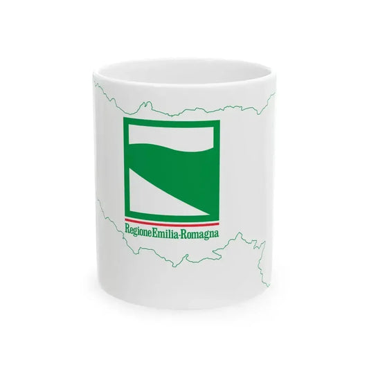 Flag map of Emilia-Romagna (Italy) White Coffee Mug 11oz - Go Mug Yourself