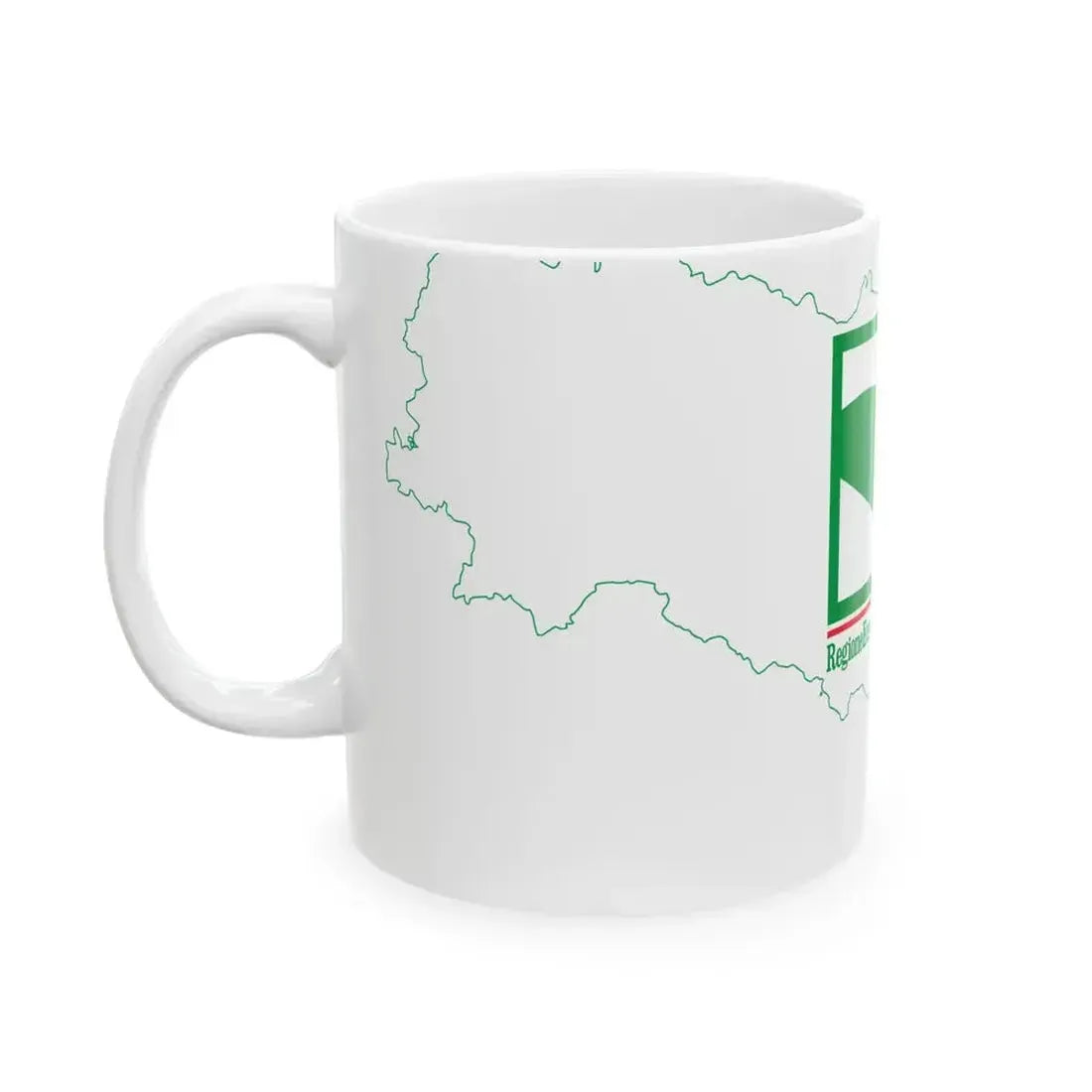 Flag map of Emilia-Romagna (Italy) White Coffee Mug - Go Mug Yourself