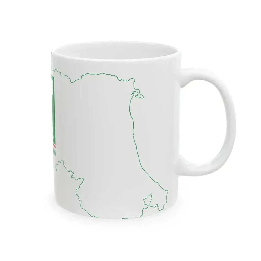 Flag map of Emilia-Romagna (Italy) White Coffee Mug - Go Mug Yourself