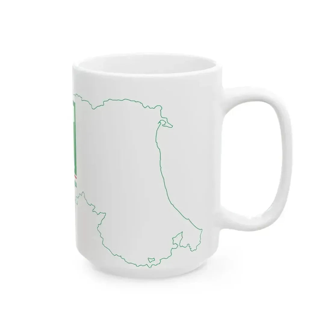 Flag map of Emilia-Romagna (Italy) White Coffee Mug - Go Mug Yourself