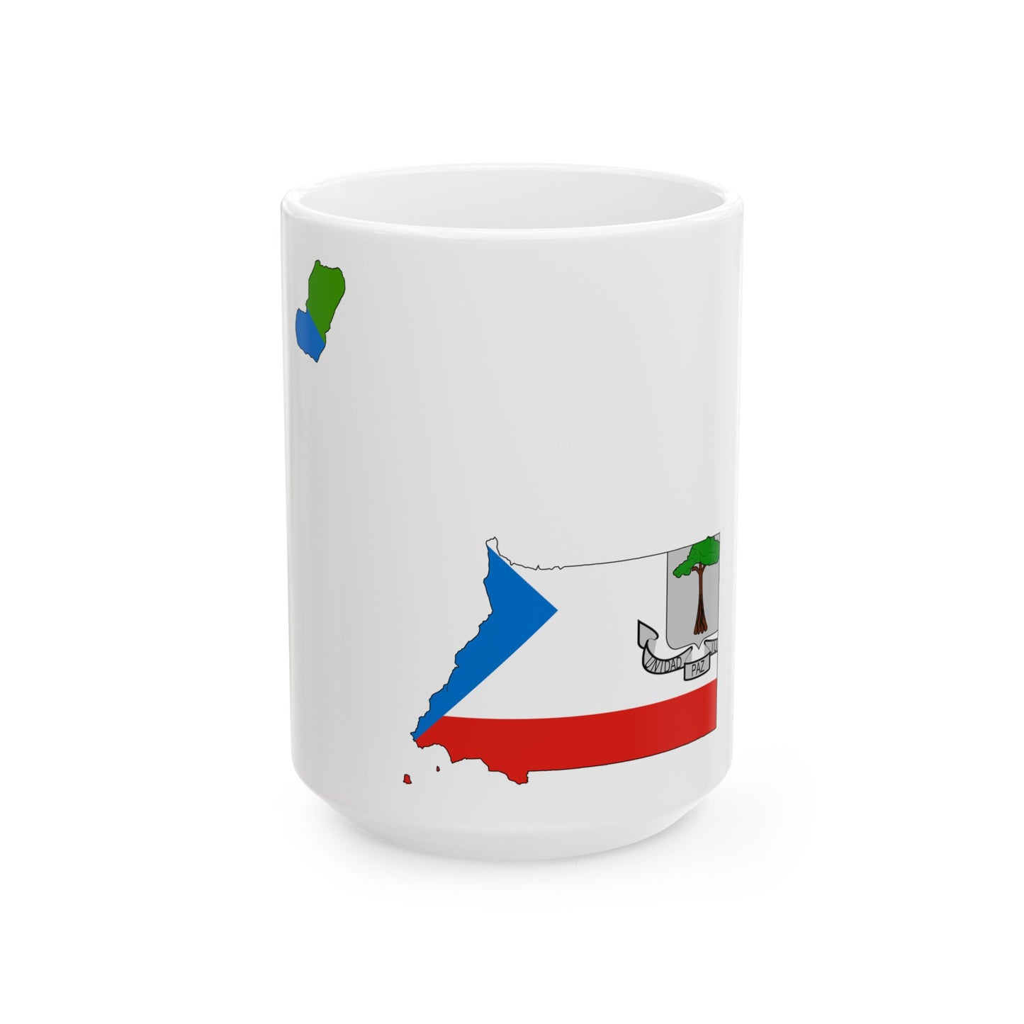 Flag map of Equatorial Guinea (Equatorial Guinea) White Coffee Mug-15oz-Go Mug Yourself