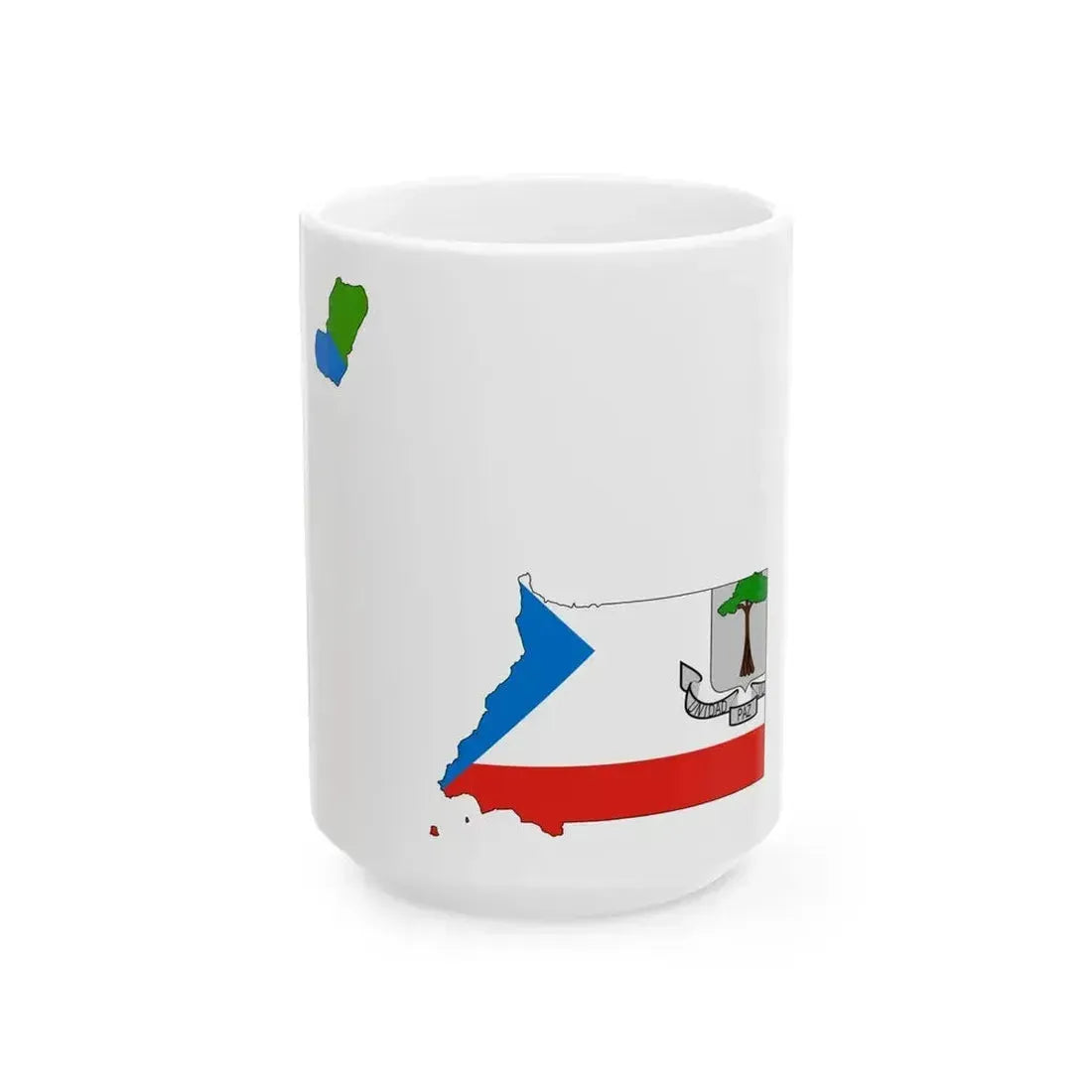 Flag map of Equatorial Guinea (Equatorial Guinea) White Coffee Mug 15oz - Go Mug Yourself