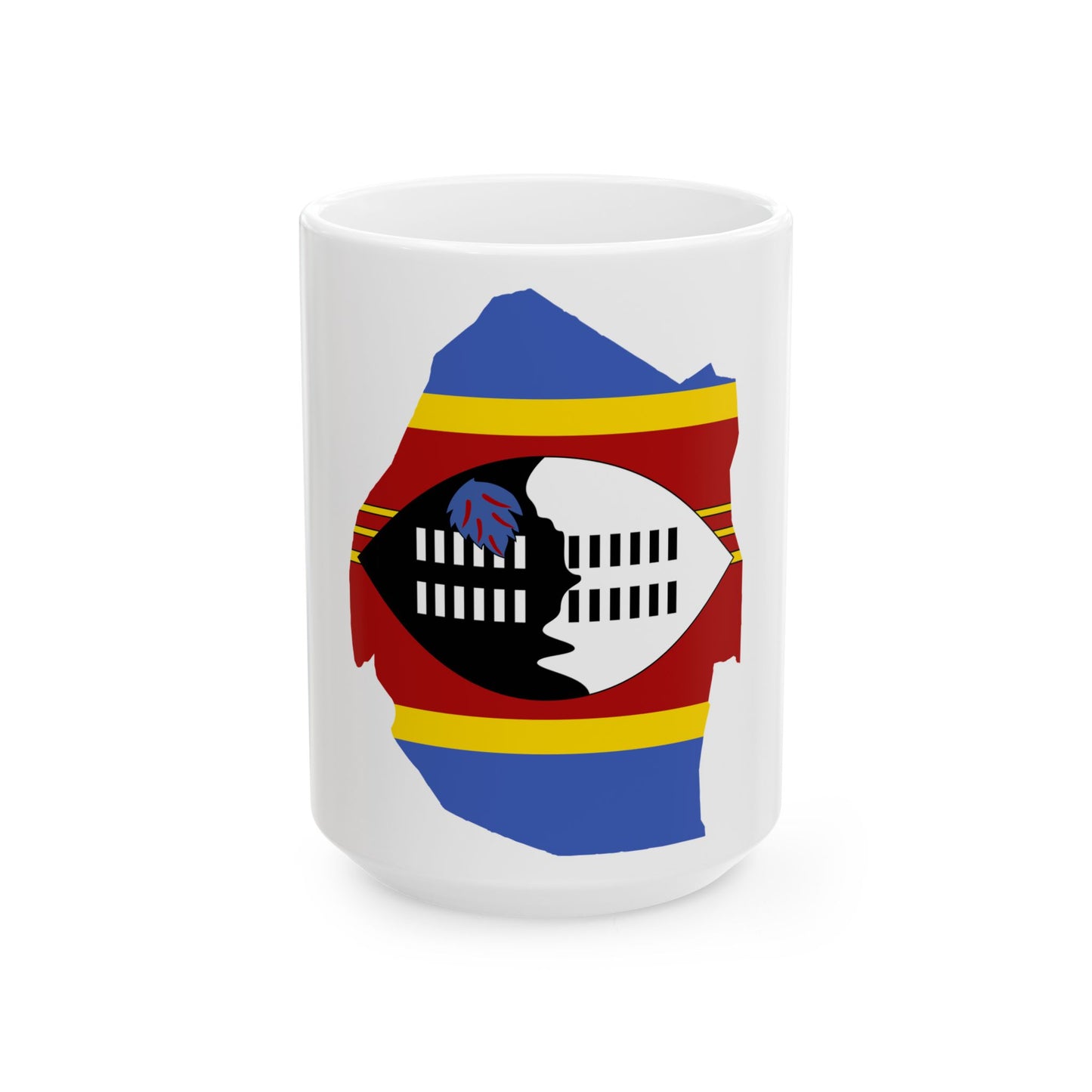 Flag map of Eswatini (Eswatini) White Coffee Mug-15oz-Go Mug Yourself