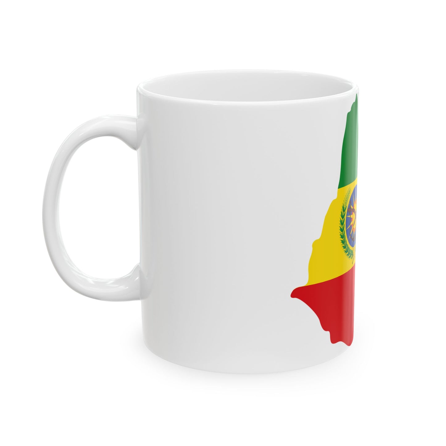 Flag map of Ethiopia 1975-1987 (Ethiopia) White Coffee Mug-Go Mug Yourself