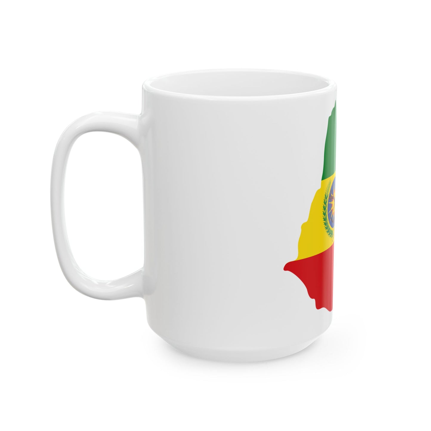 Flag map of Ethiopia 1975-1987 (Ethiopia) White Coffee Mug-Go Mug Yourself
