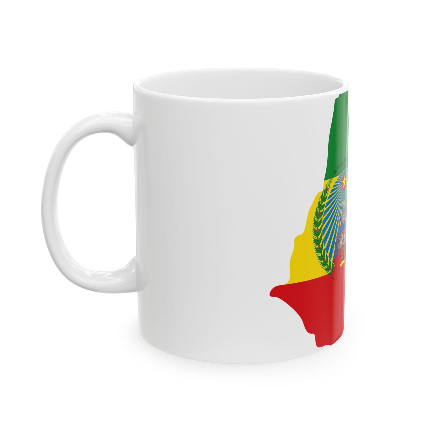 Flag map of Ethiopia 1987-1991 (Ethiopia) White Coffee Mug-Go Mug Yourself
