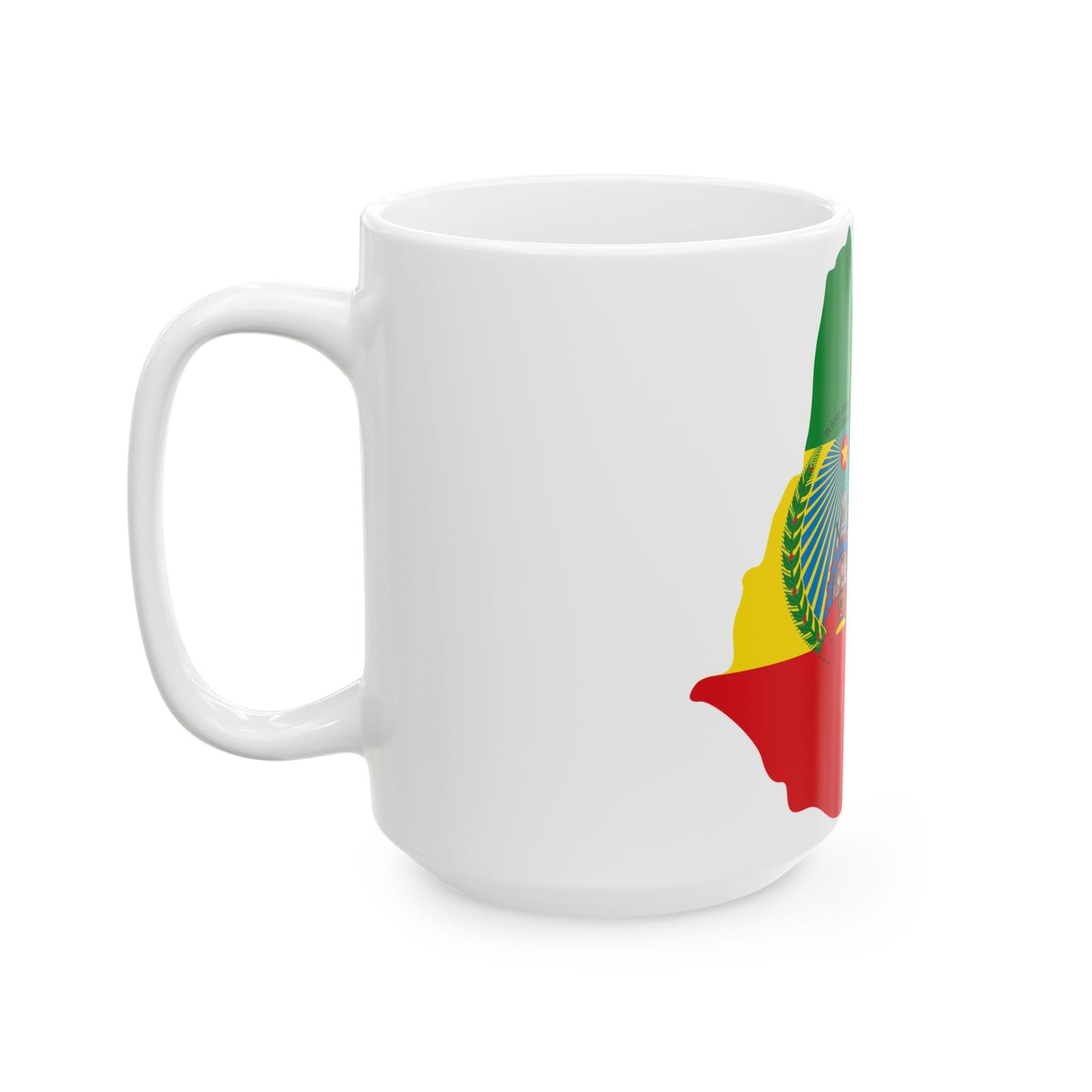 Flag map of Ethiopia 1987-1991 (Ethiopia) White Coffee Mug-Go Mug Yourself