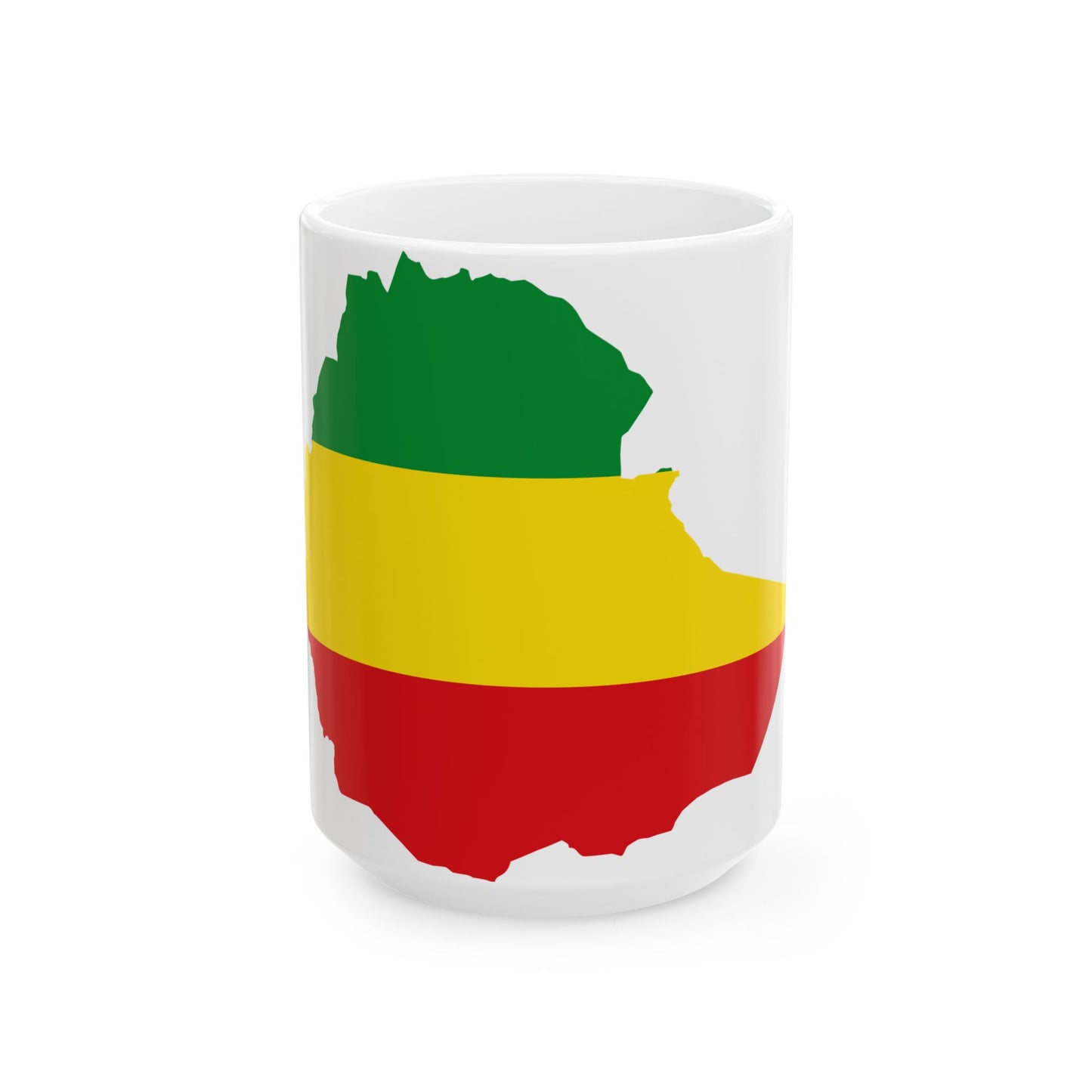 Flag map of Ethiopia 1993-1996 (Ethiopia) White Coffee Mug-15oz-Go Mug Yourself