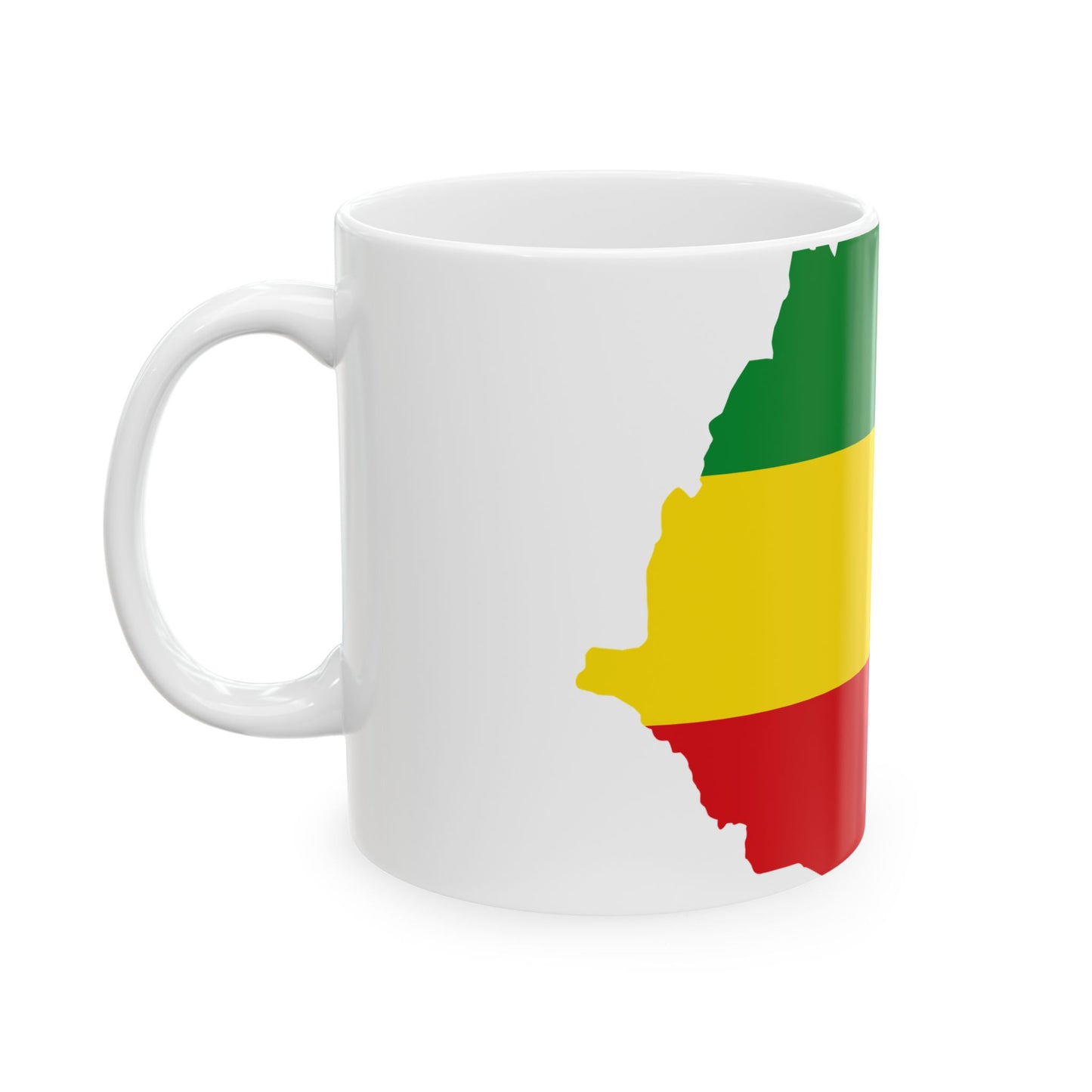 Flag map of Ethiopia 1993-1996 (Ethiopia) White Coffee Mug-Go Mug Yourself