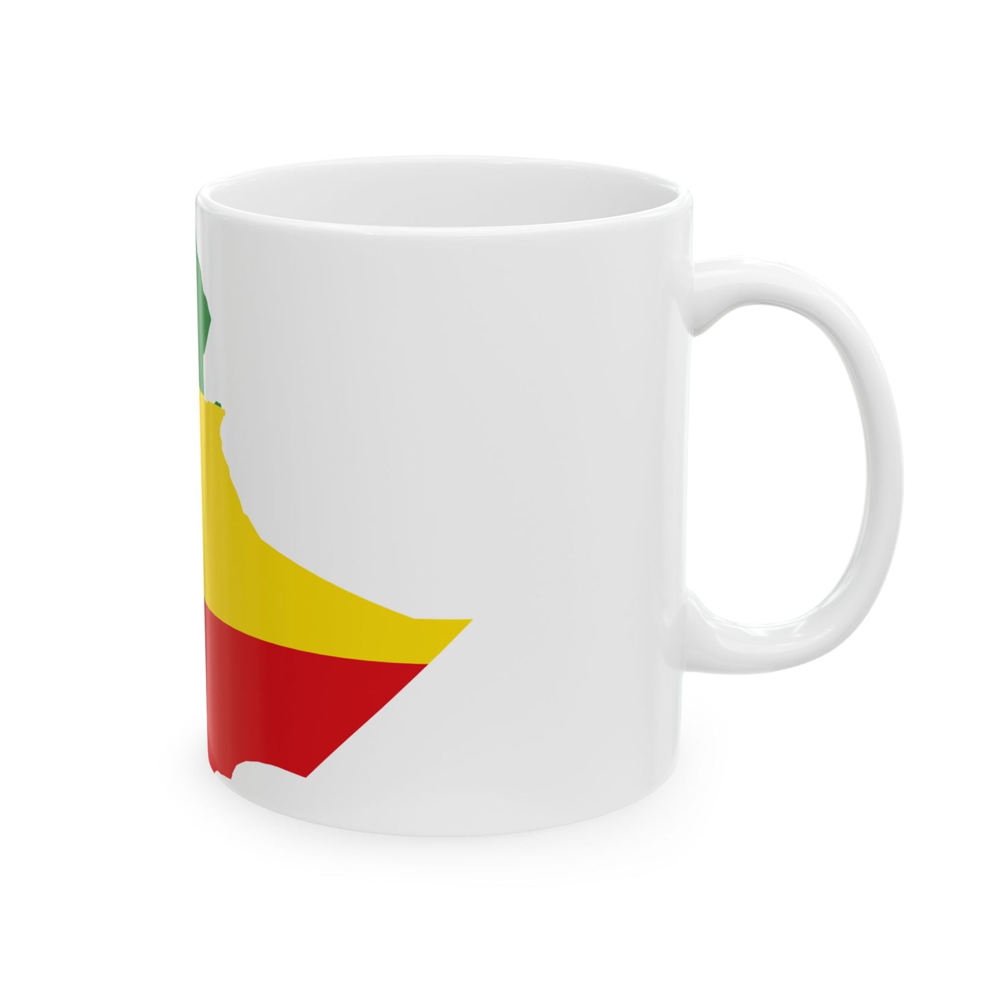 Flag map of Ethiopia 1993-1996 (Ethiopia) White Coffee Mug-Go Mug Yourself