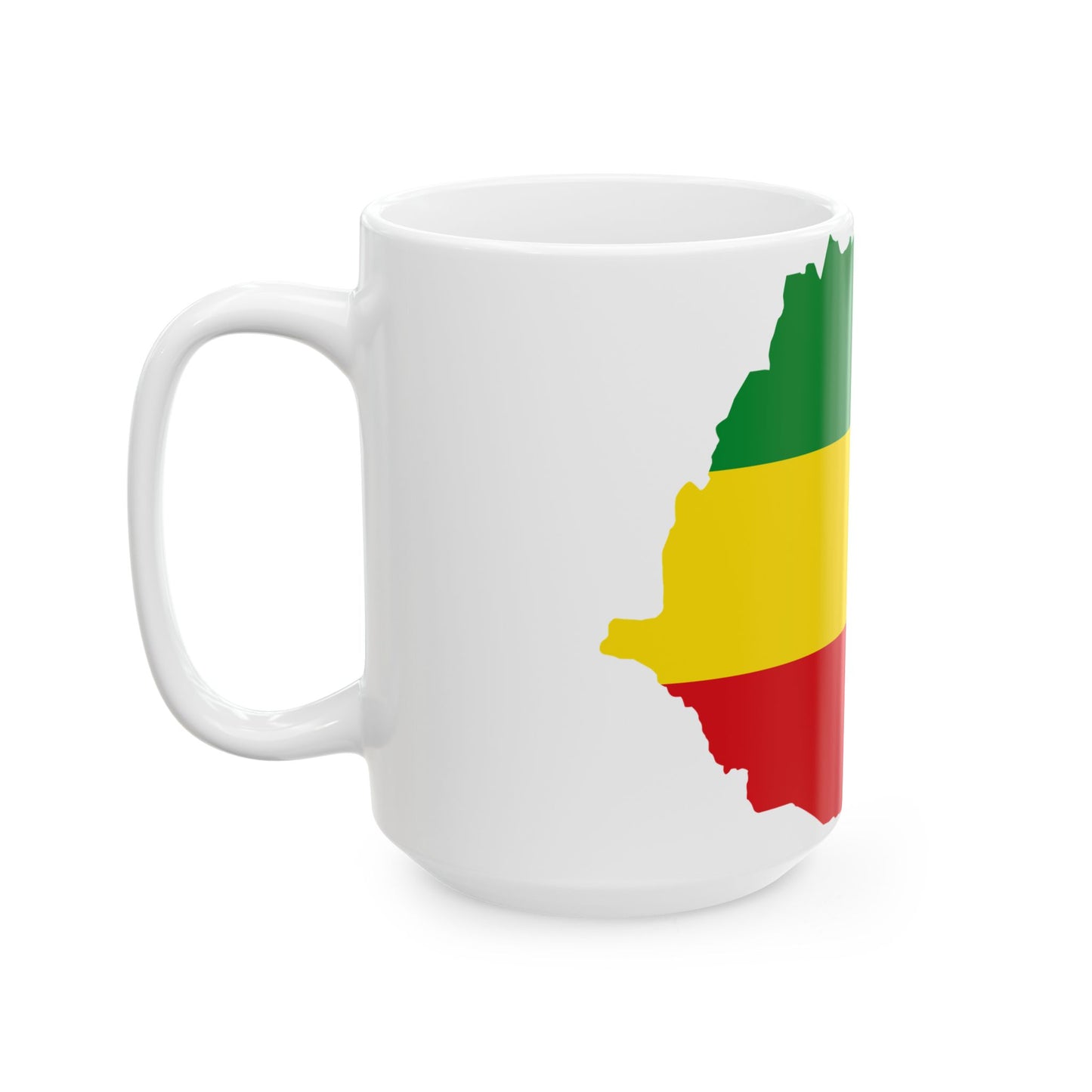 Flag map of Ethiopia 1993-1996 (Ethiopia) White Coffee Mug-Go Mug Yourself